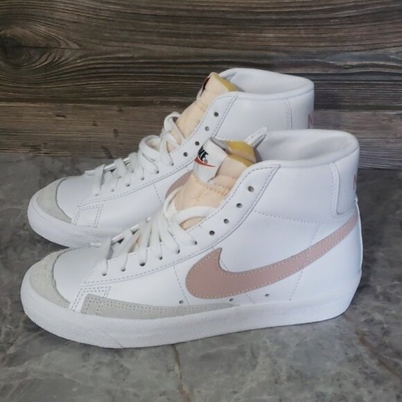 New Nike Blazer Mid 77 Womens White High Top Sneakers Size 8.5 Streetwear Casual - Picture 6 of 9